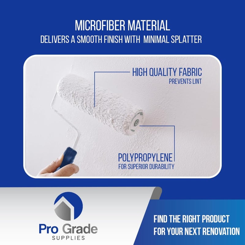 Pro-Grade Pro Grade Paint Roller Kit, Brush & Roller,10 Piece Set, Wall Painting Naps for Professionals & Homeowners - All Paints & Stains, Washable, Reusable, Easy to Clean, Superior Absorbency. - Image 4